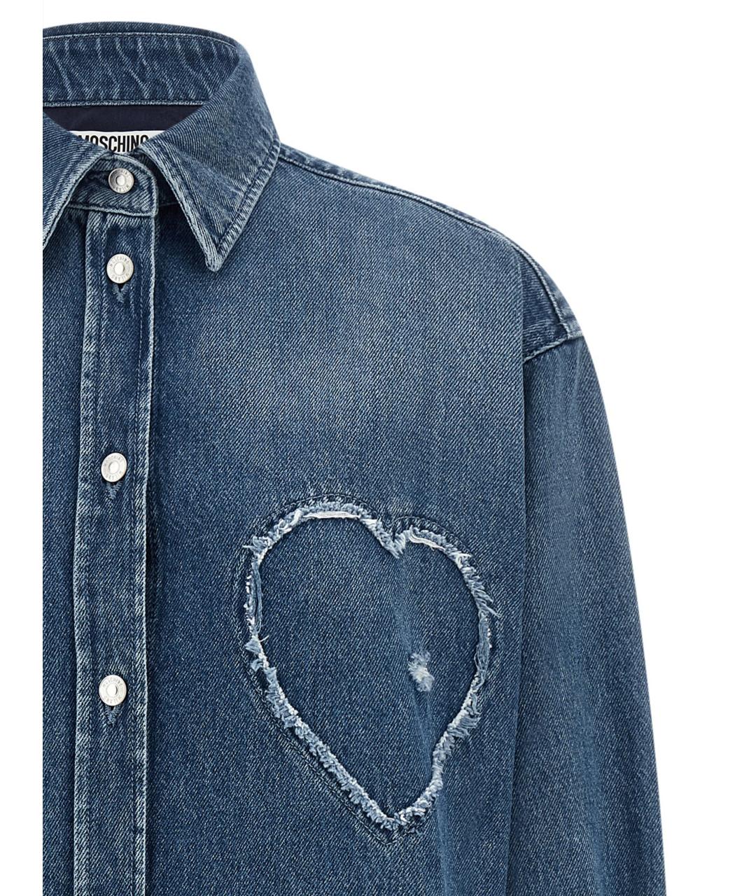 MOSCHINO Синяя хлопковая рубашка, фото 3