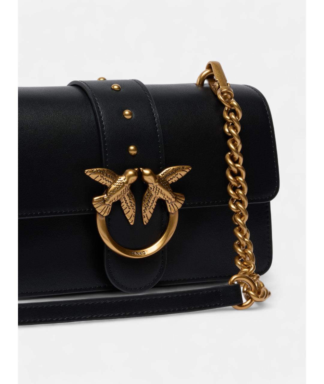 PINKO Черная кожаная сумка через плечо, фото 2