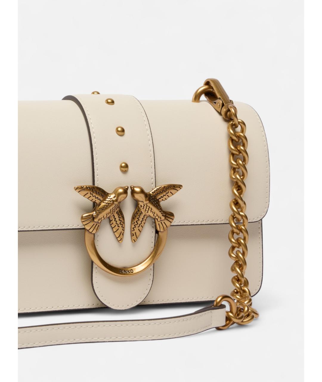 PINKO Белая кожаная сумка через плечо, фото 2