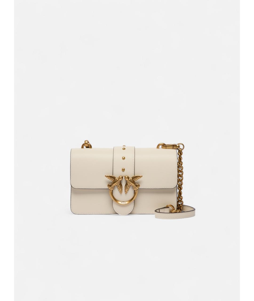 PINKO Белая кожаная сумка через плечо, фото 5