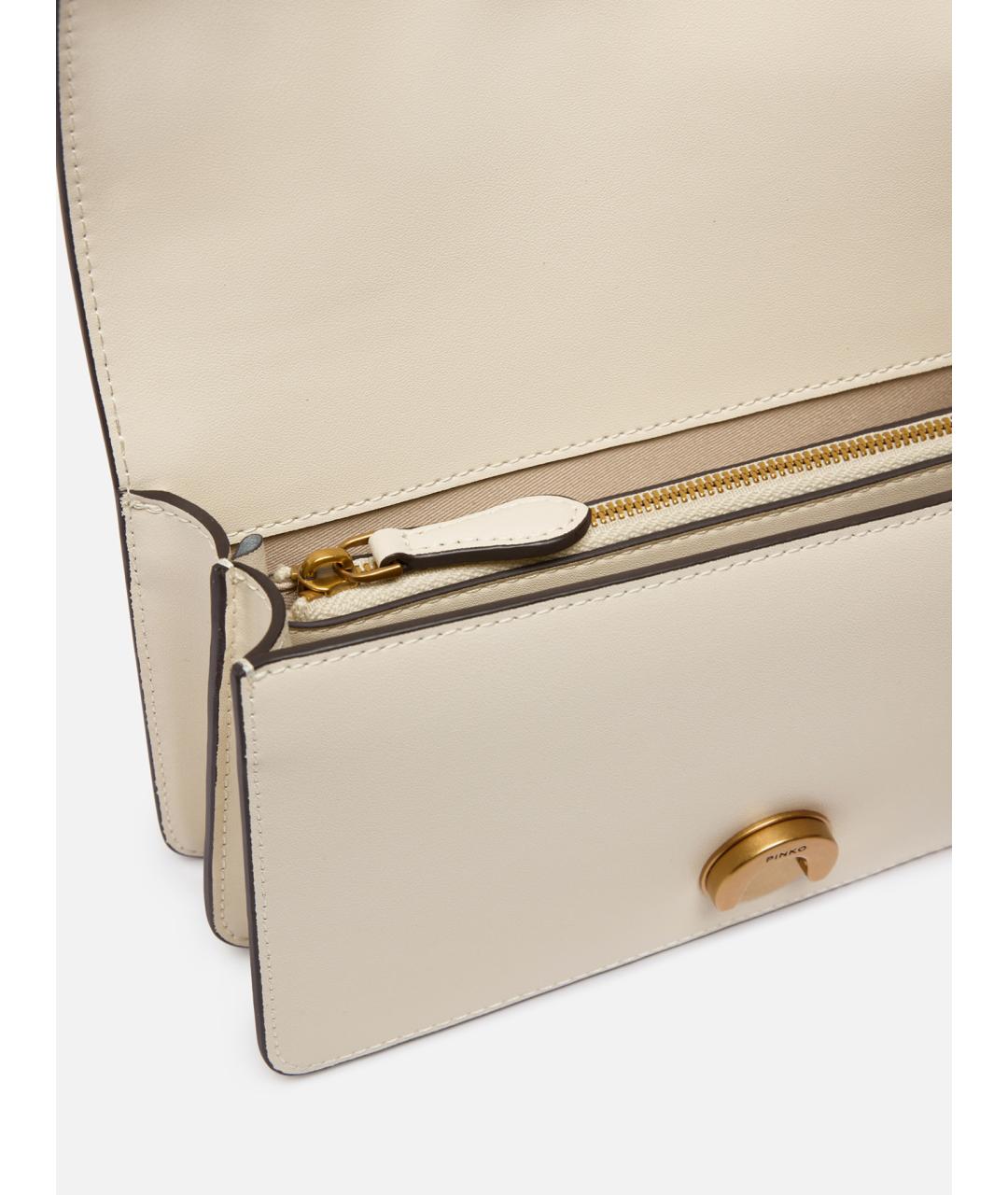 PINKO Белая кожаная сумка через плечо, фото 4