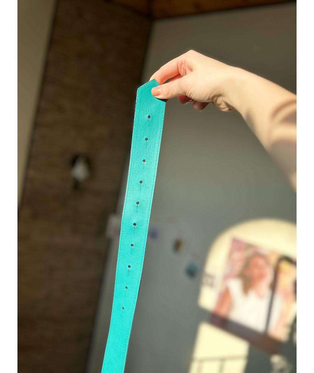 MAX MARA Бирюзовая шерстяная поясная сумка, фото 7