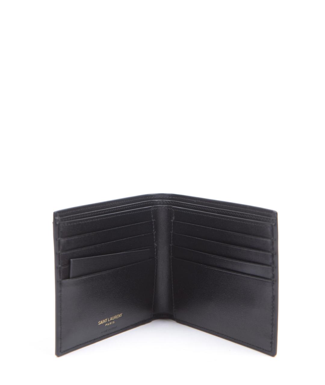 SAINT LAURENT Черный кожаный кошелек, фото 2