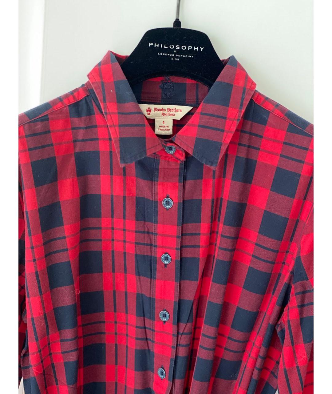 BROOKS BROTHERS Красное хлопковое повседневное платье, фото 4