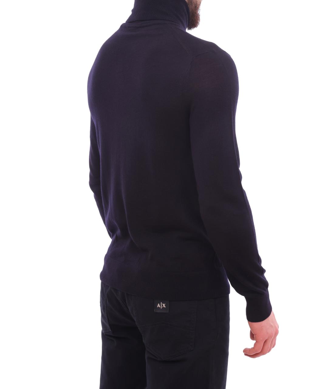 ARMANI EXCHANGE Темно-синий шерстяной джемпер / свитер, фото 5