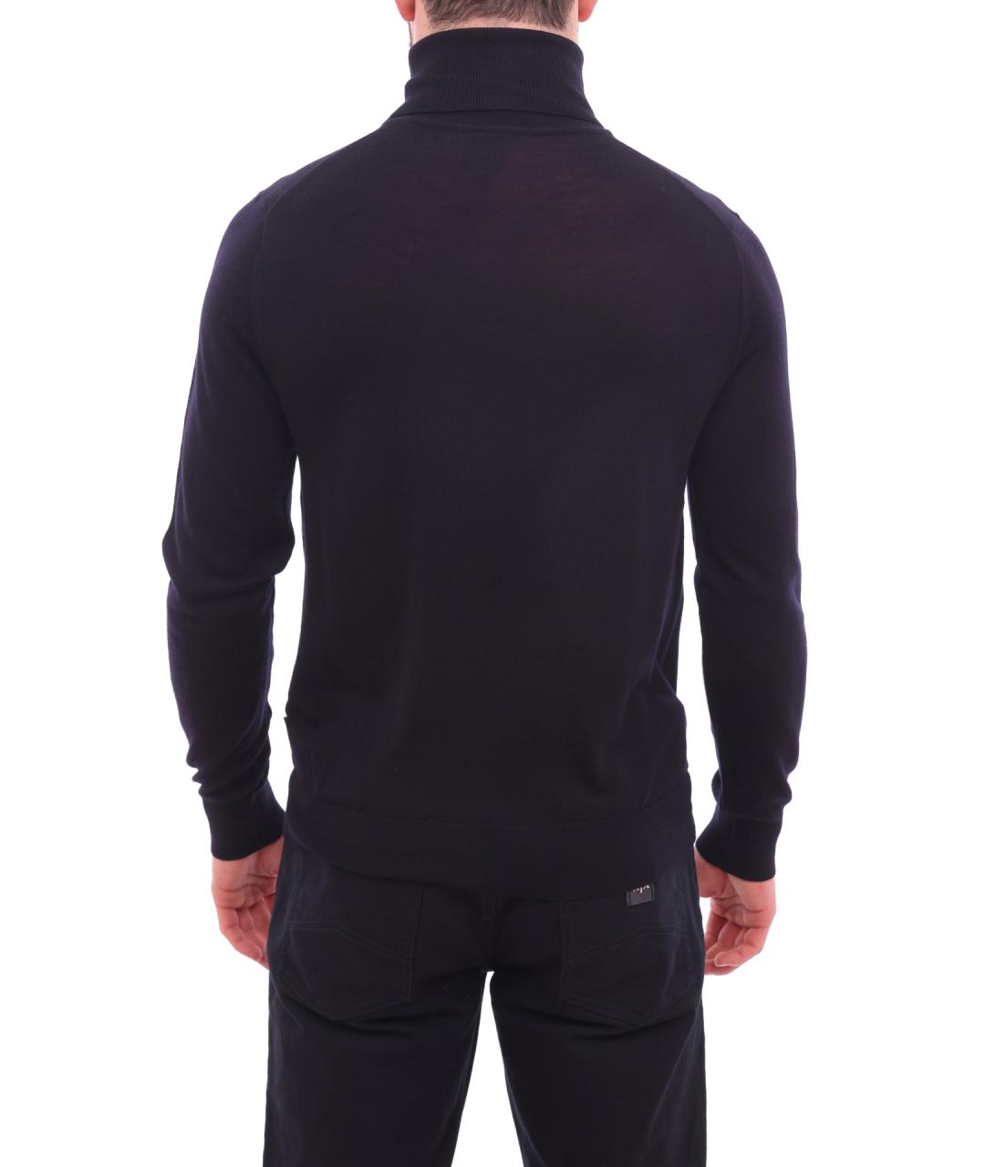 ARMANI EXCHANGE Темно-синий шерстяной джемпер / свитер, фото 4