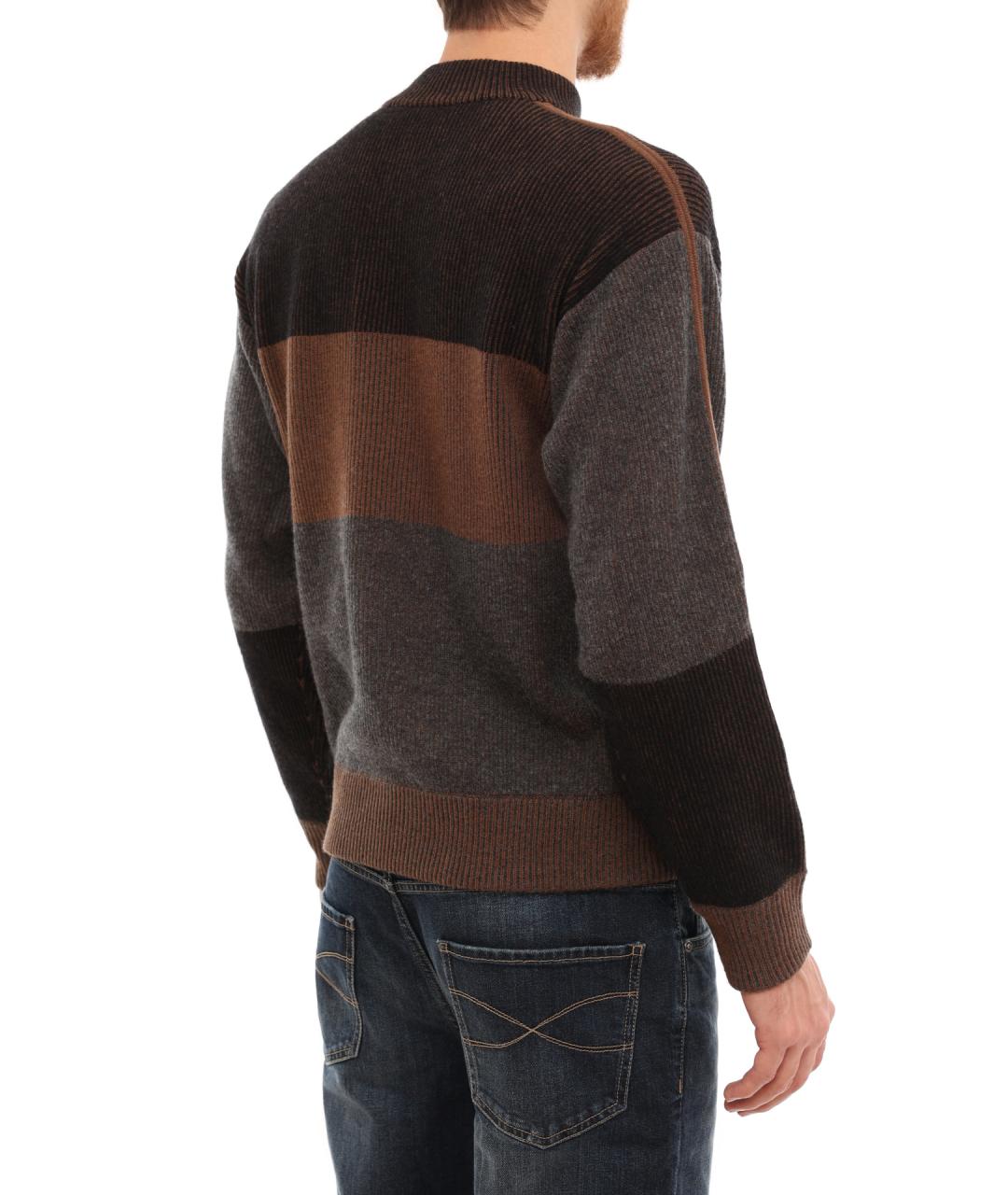 ZZEGNA Коричневый шерстяной джемпер / свитер, фото 4