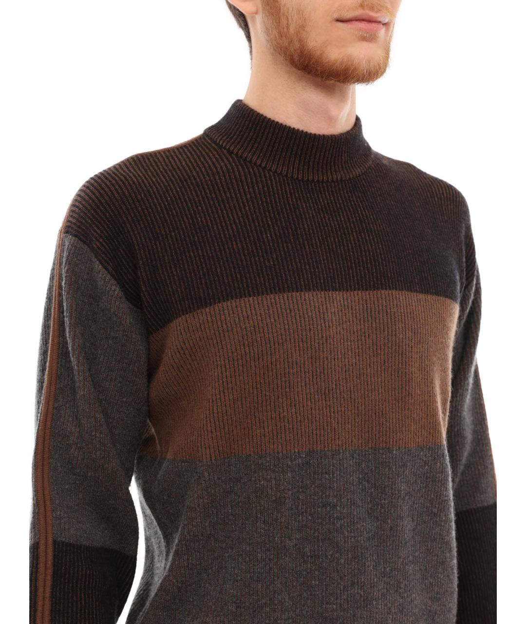 ZZEGNA Коричневый шерстяной джемпер / свитер, фото 5