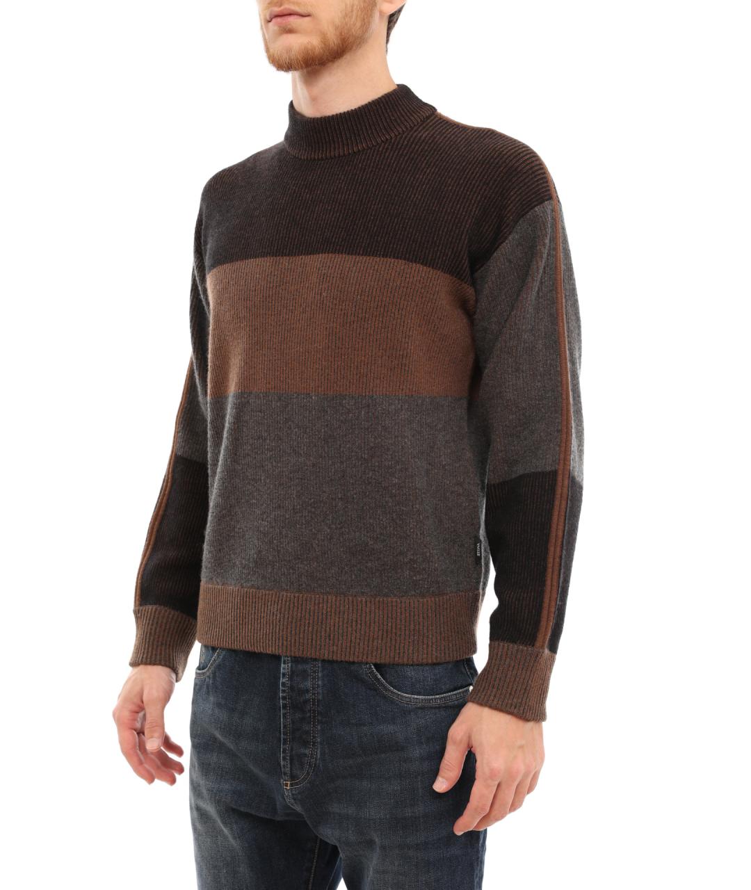 ZZEGNA Коричневый шерстяной джемпер / свитер, фото 3