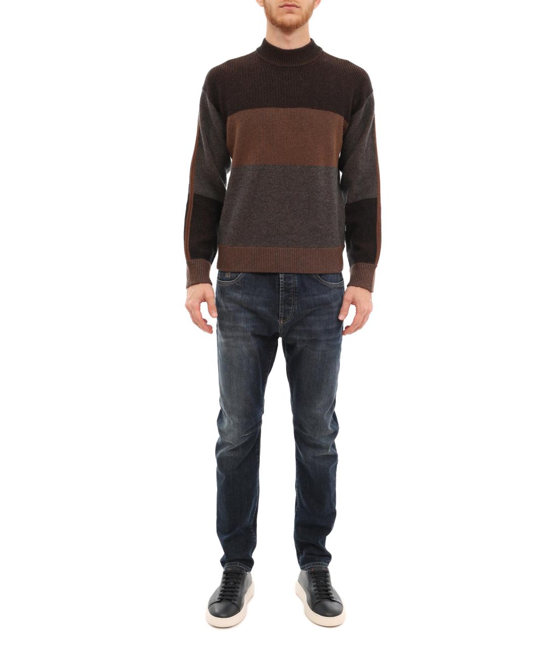 ZZEGNA Коричневый шерстяной джемпер / свитер, фото 2