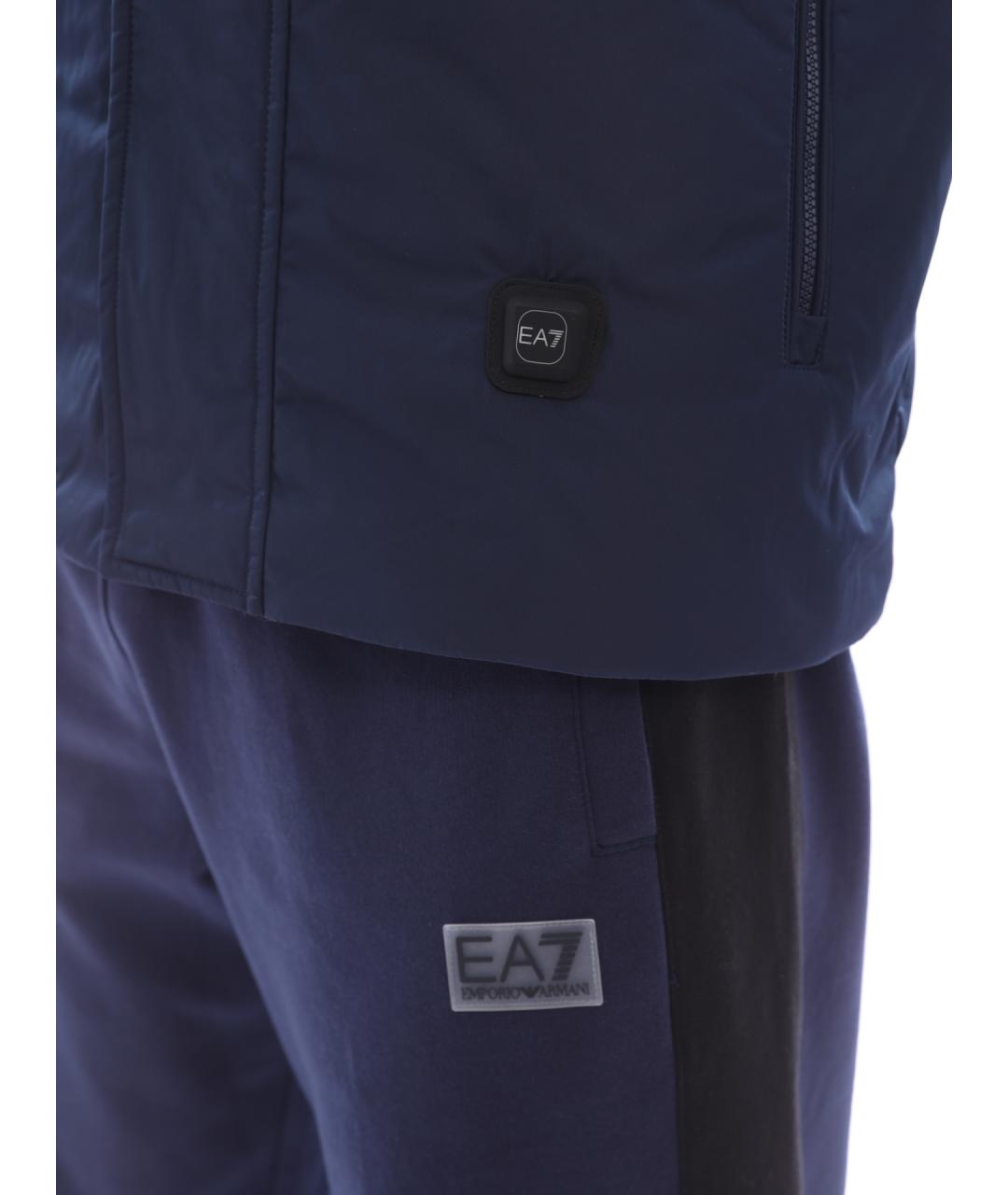 EA7 Синяя полиамидовая куртка, фото 2