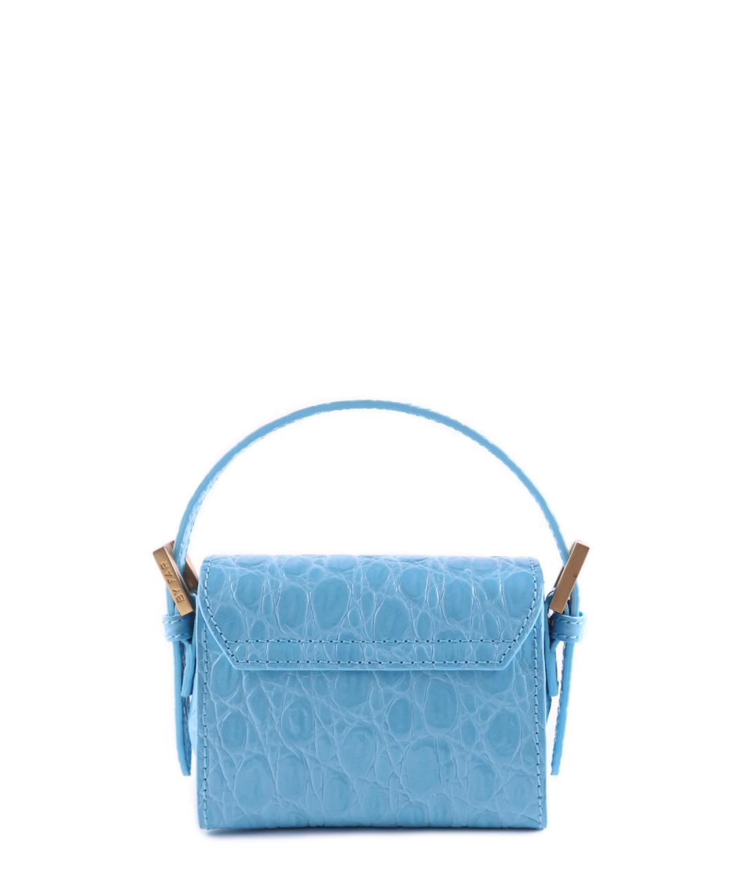 BY FAR Голубая кожаная сумка с короткими ручками, фото 4