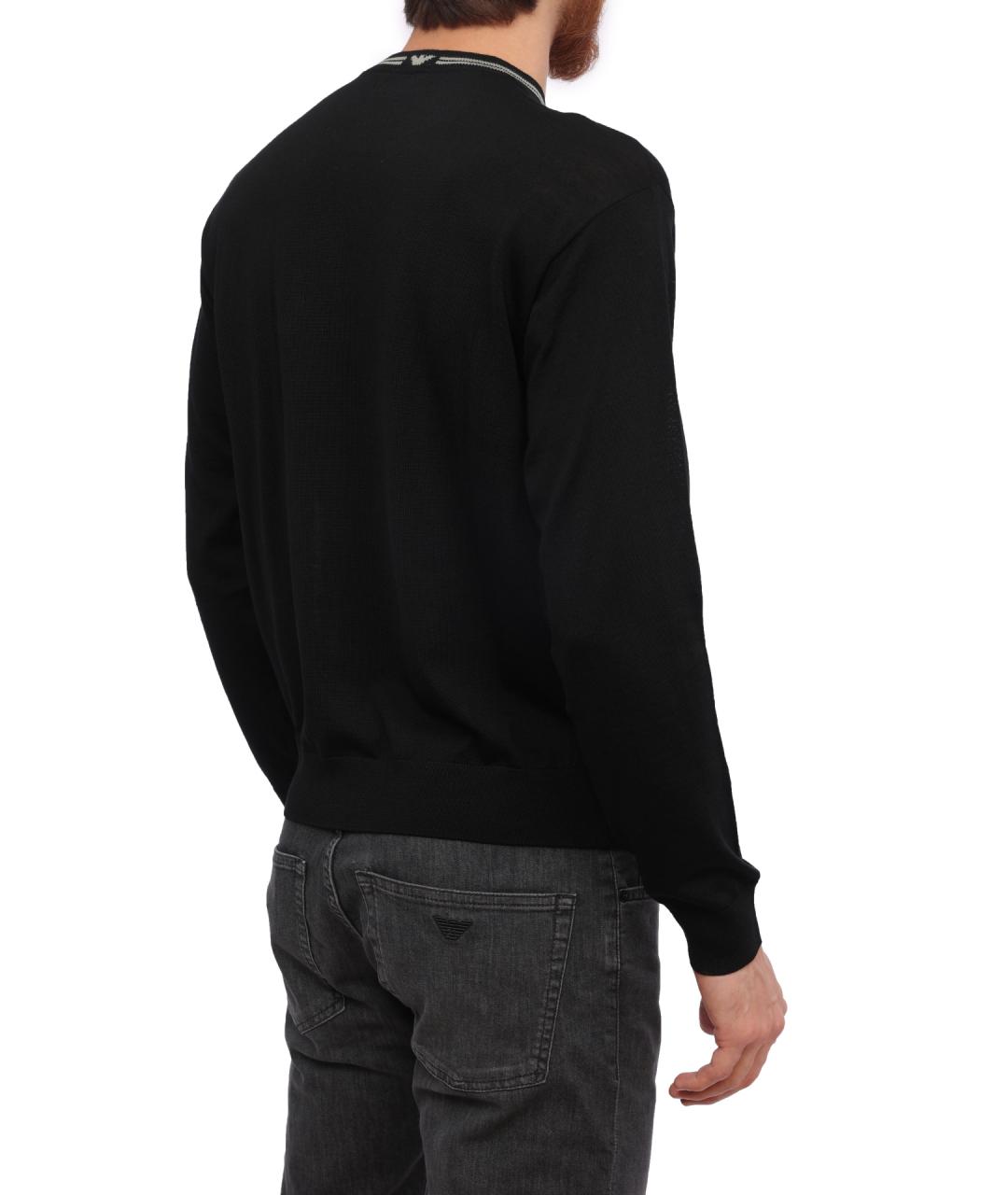 EMPORIO ARMANI Черный шерстяной джемпер / свитер, фото 5
