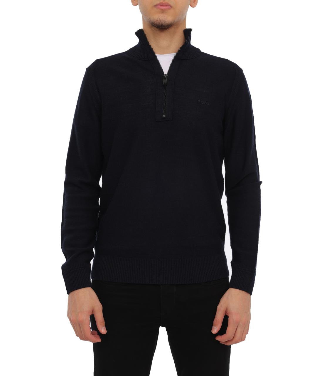 HUGO BOSS Темно-синий шерстяной джемпер / свитер, фото 1