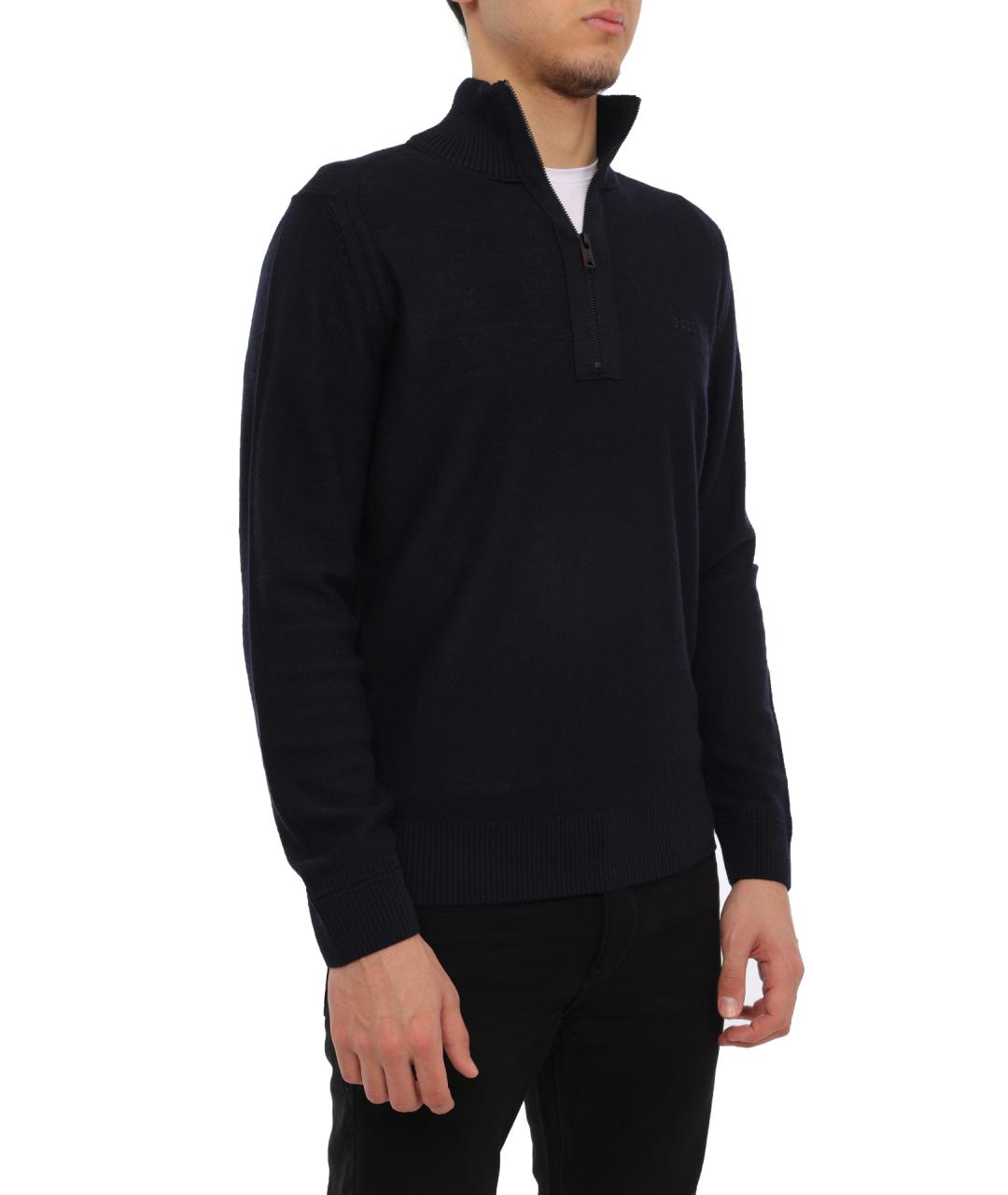 HUGO BOSS Темно-синий шерстяной джемпер / свитер, фото 4