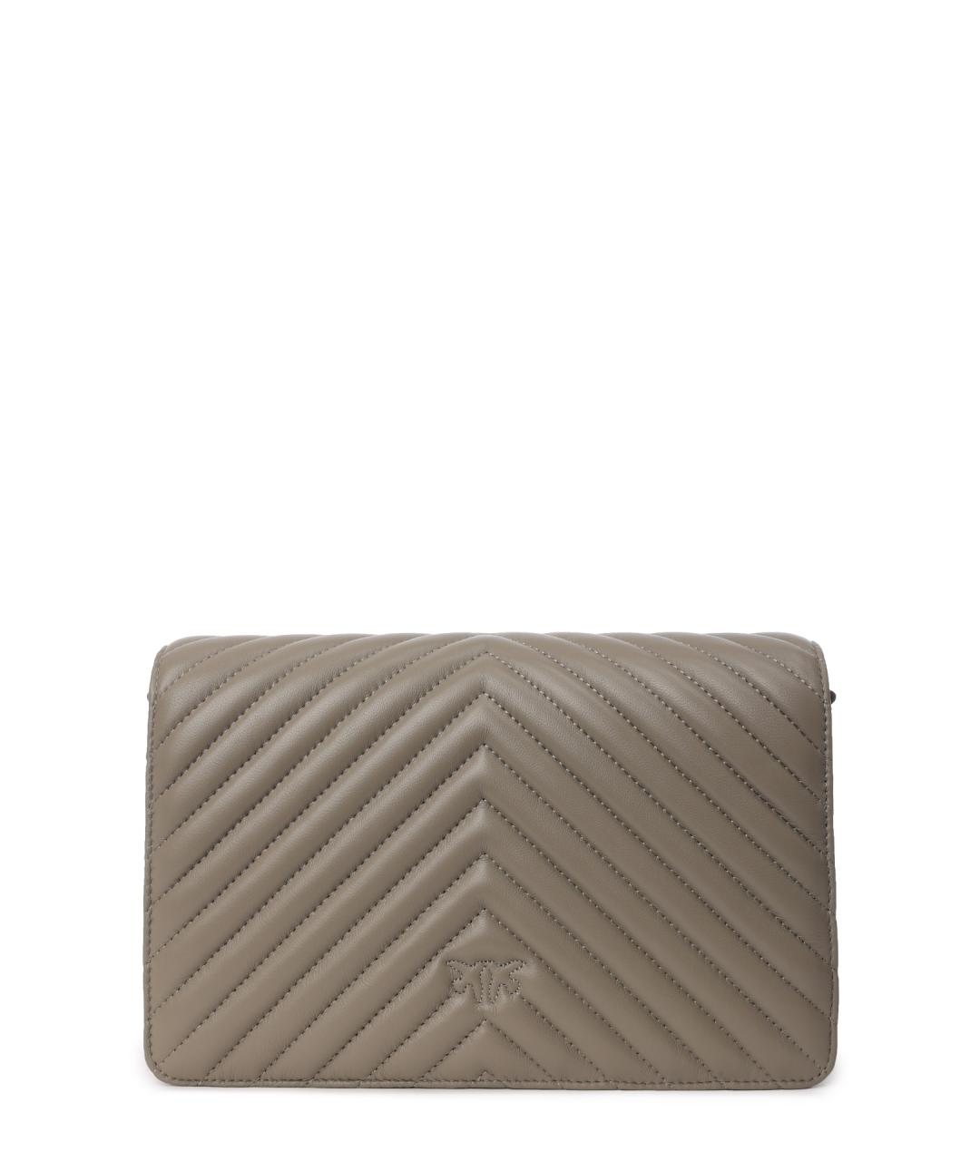 PINKO Бежевая кожаная сумка через плечо, фото 3