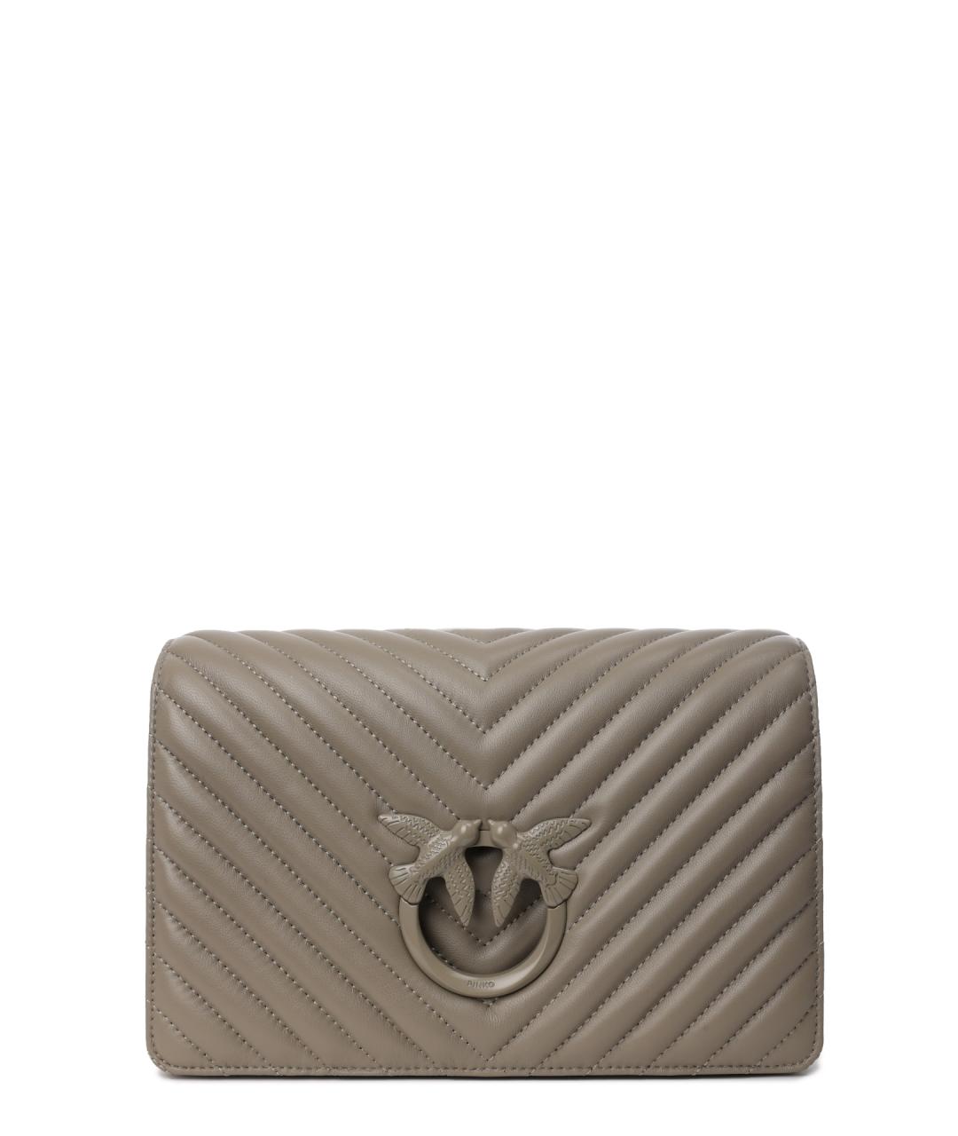 PINKO Бежевая кожаная сумка через плечо, фото 1