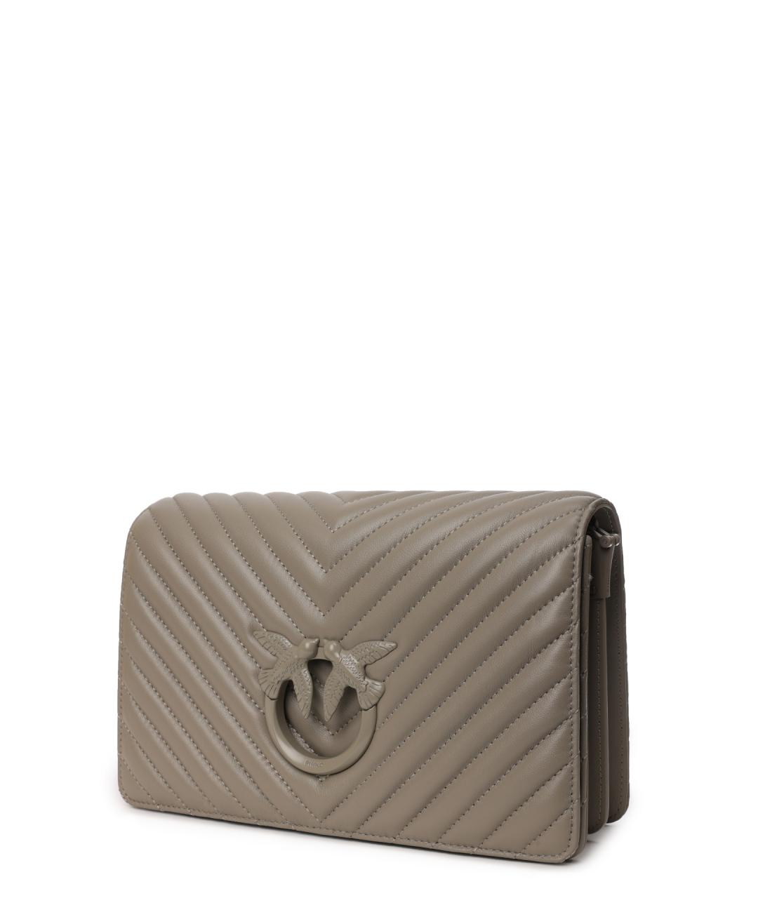 PINKO Бежевая кожаная сумка через плечо, фото 2