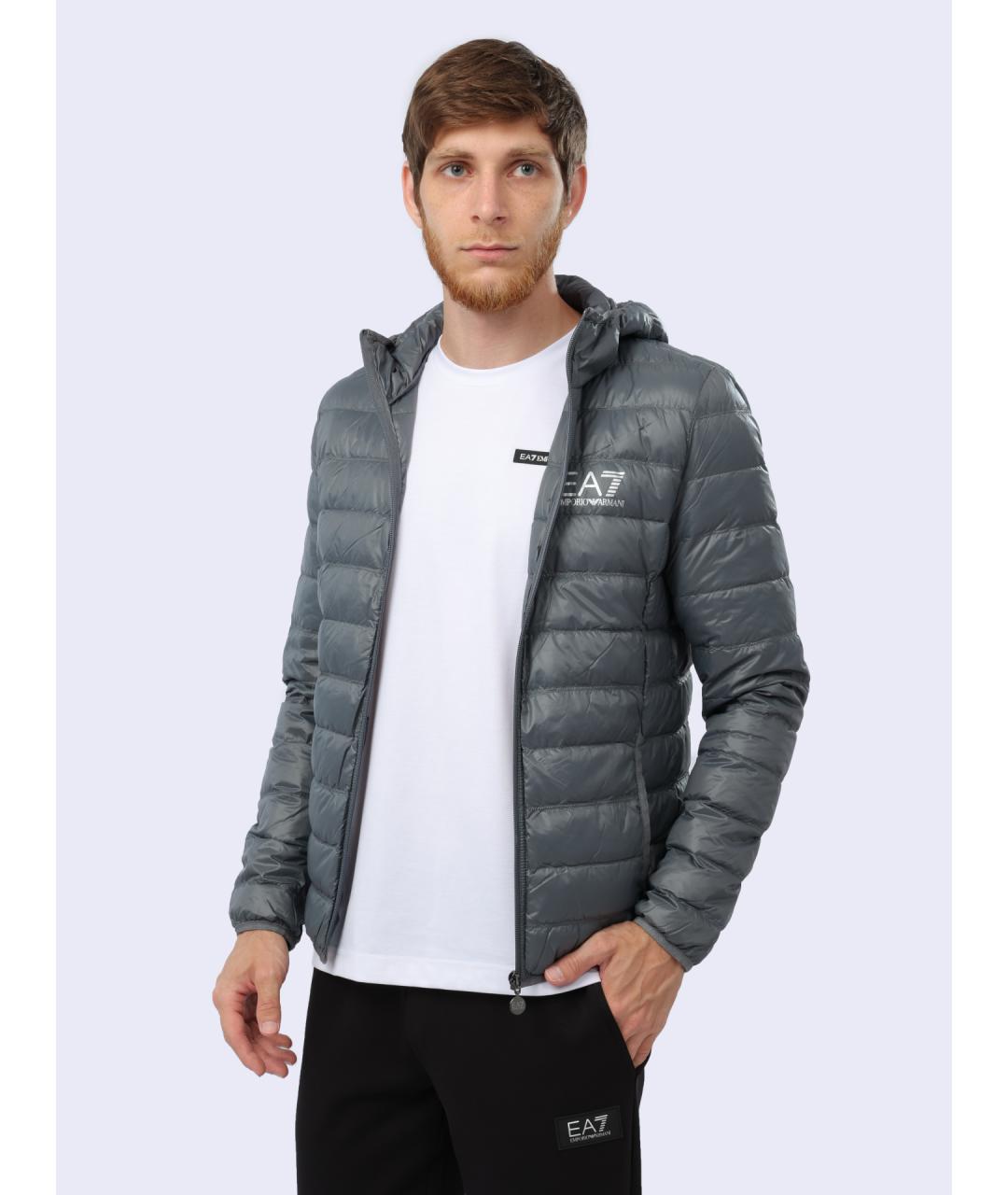 EA7 Серая полиамидовая куртка, фото 3