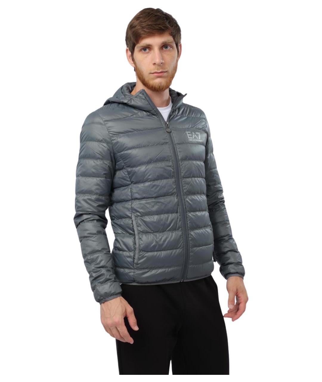 EA7 Серая полиамидовая куртка, фото 1