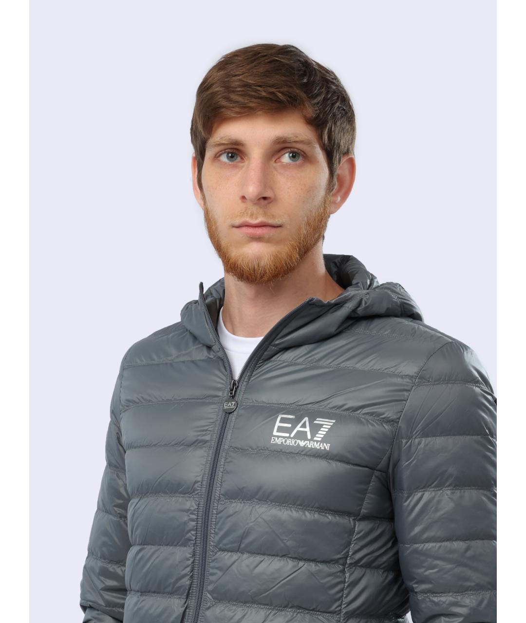 EA7 Серая полиамидовая куртка, фото 5
