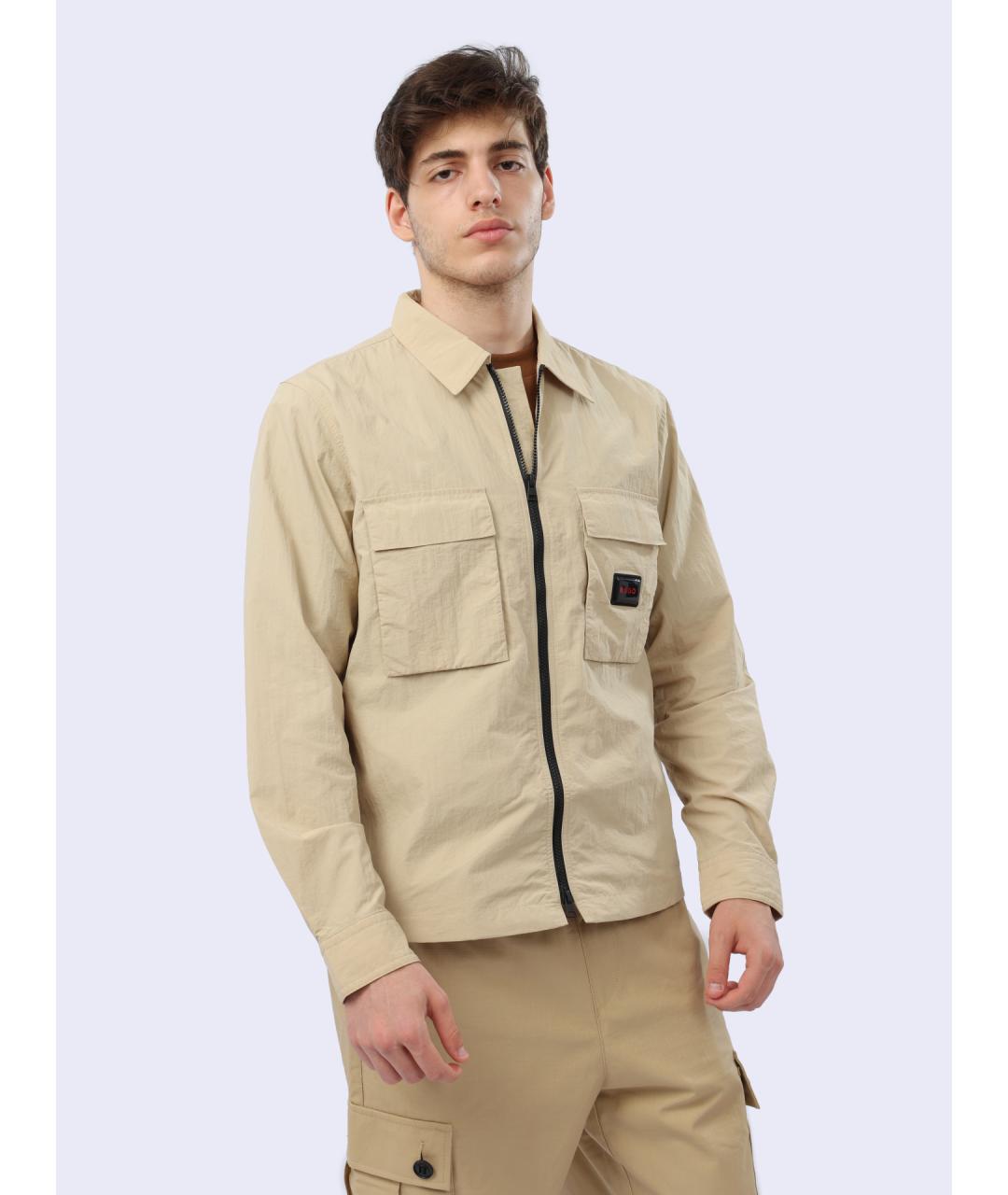 HUGO Бежевая полиамидовая куртка, фото 5