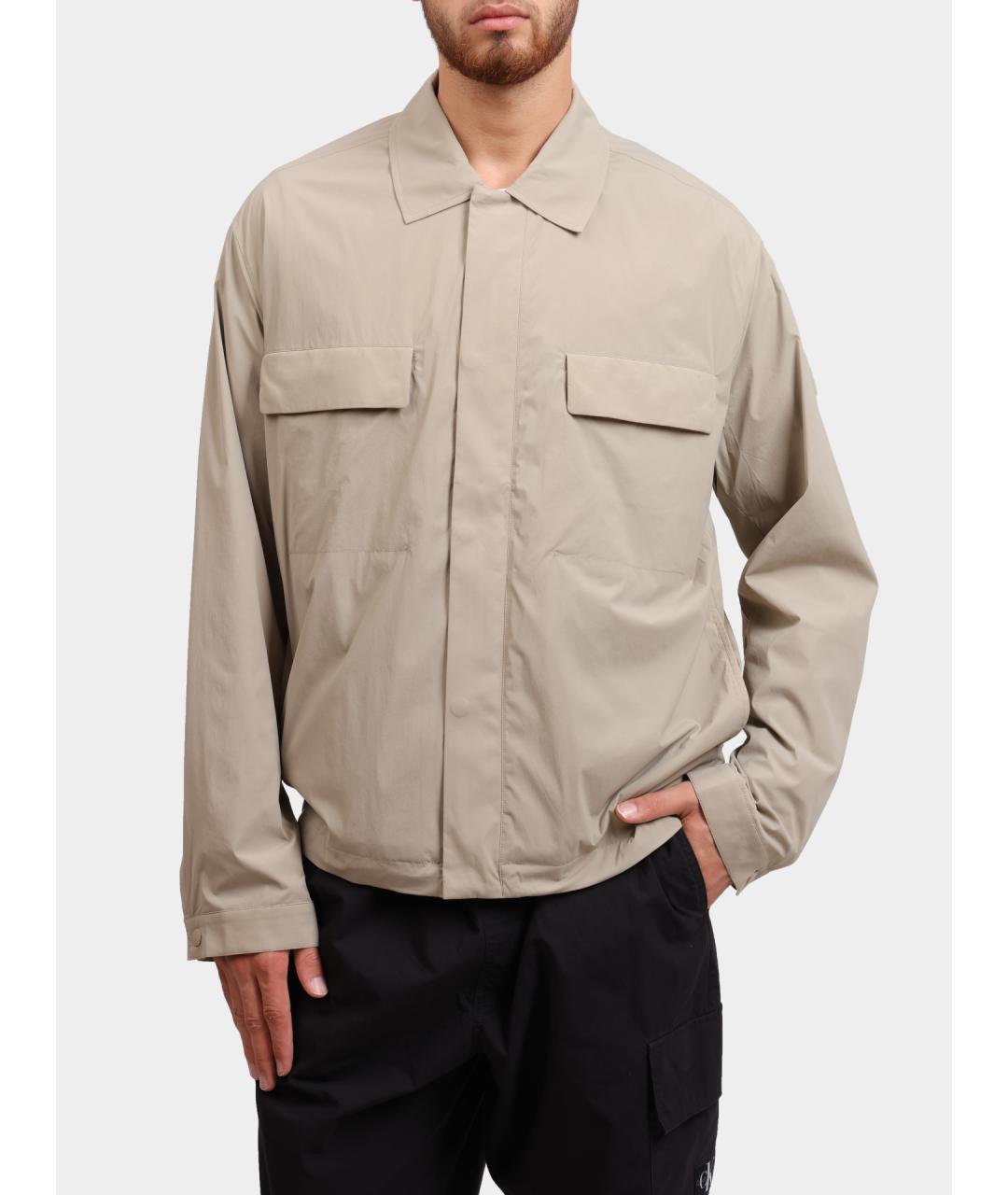 CALVIN KLEIN Бежевая полиамидовая куртка, фото 5