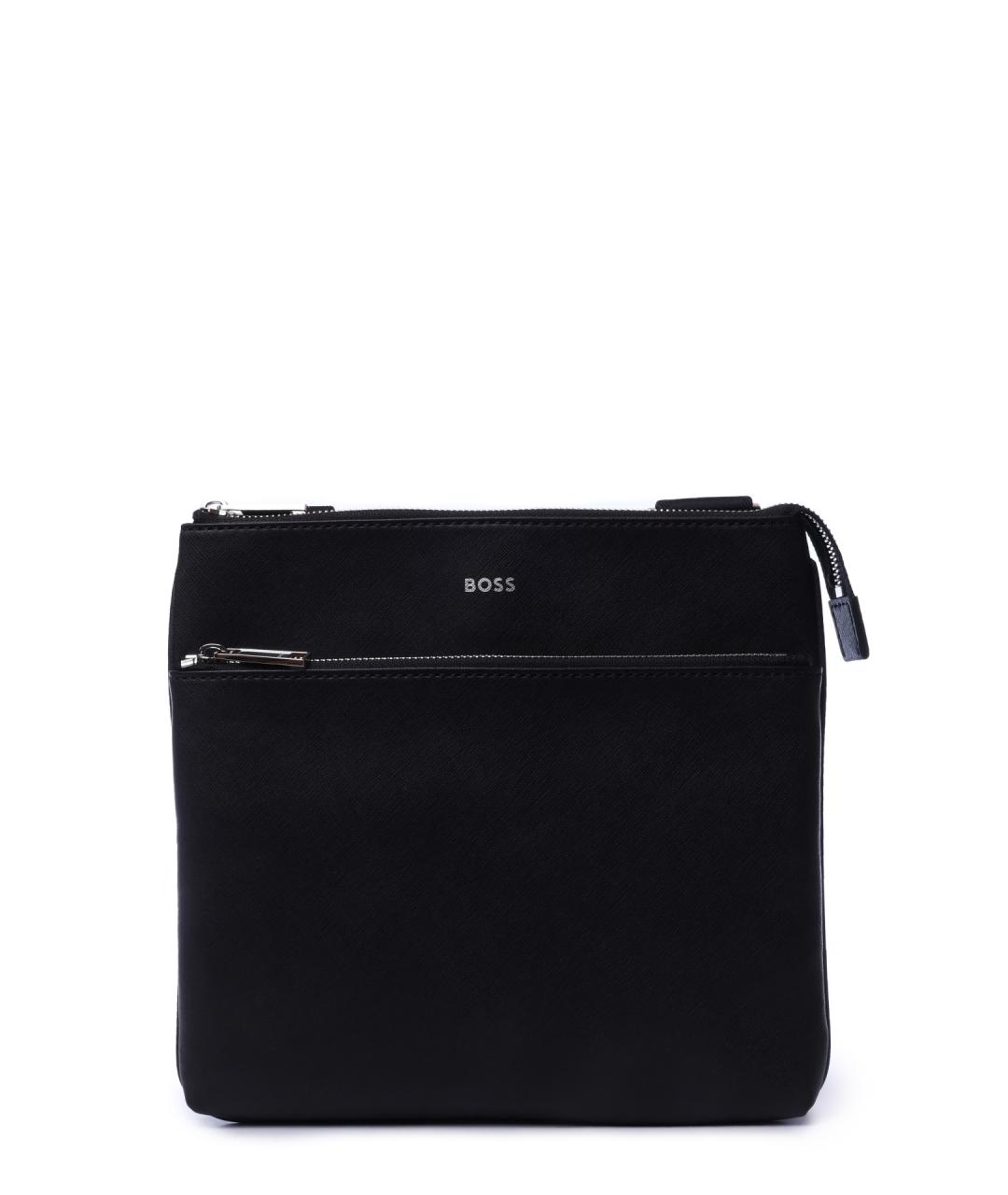 HUGO BOSS Черная кожаная сумка на плечо, фото 5