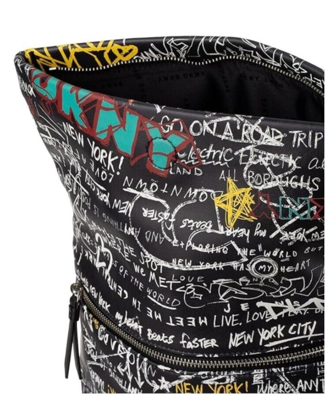 DKNY Черный рюкзак из искусственной кожи, фото 4