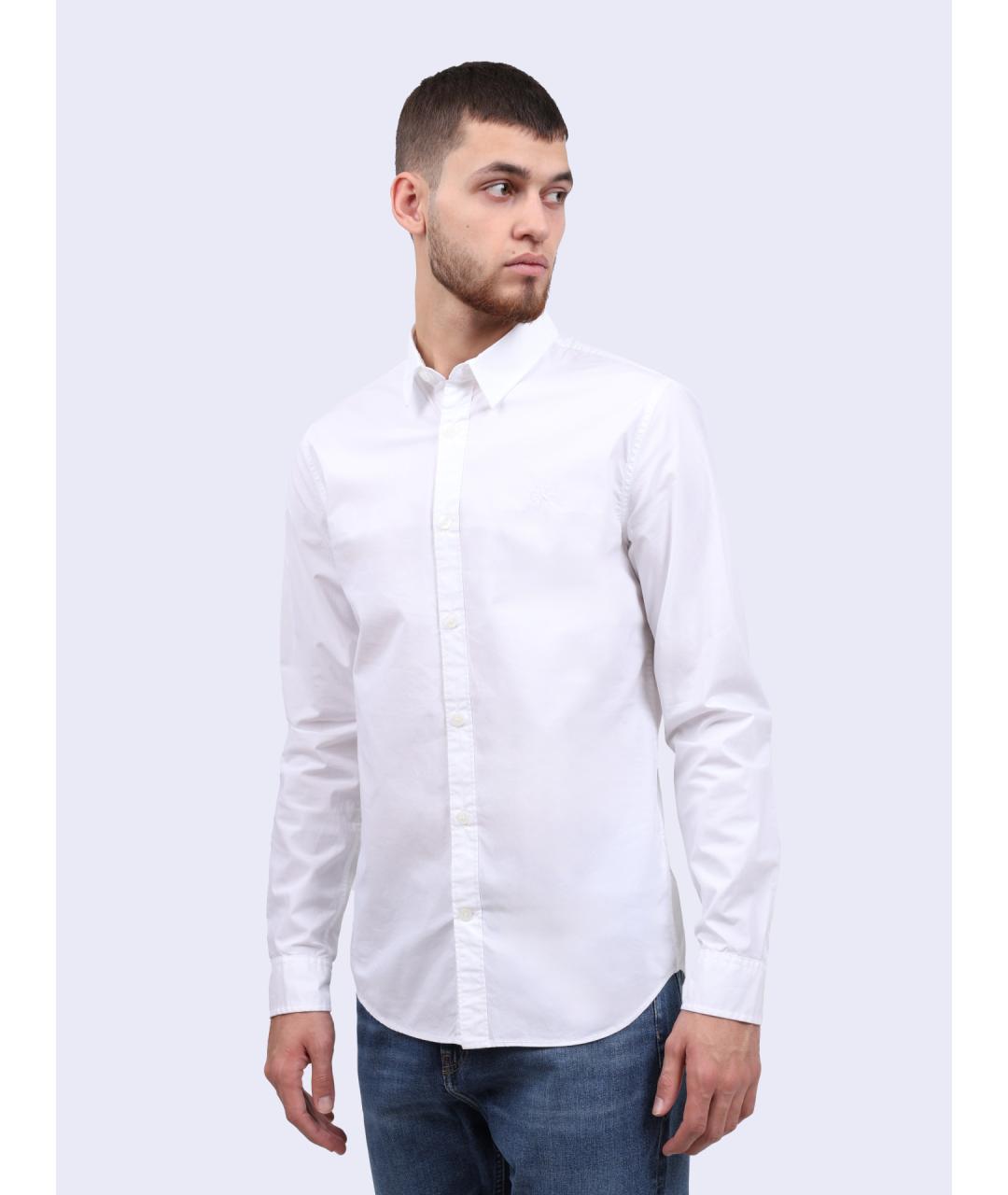 CALVIN KLEIN Белая хлопковая кэжуал рубашка, фото 3