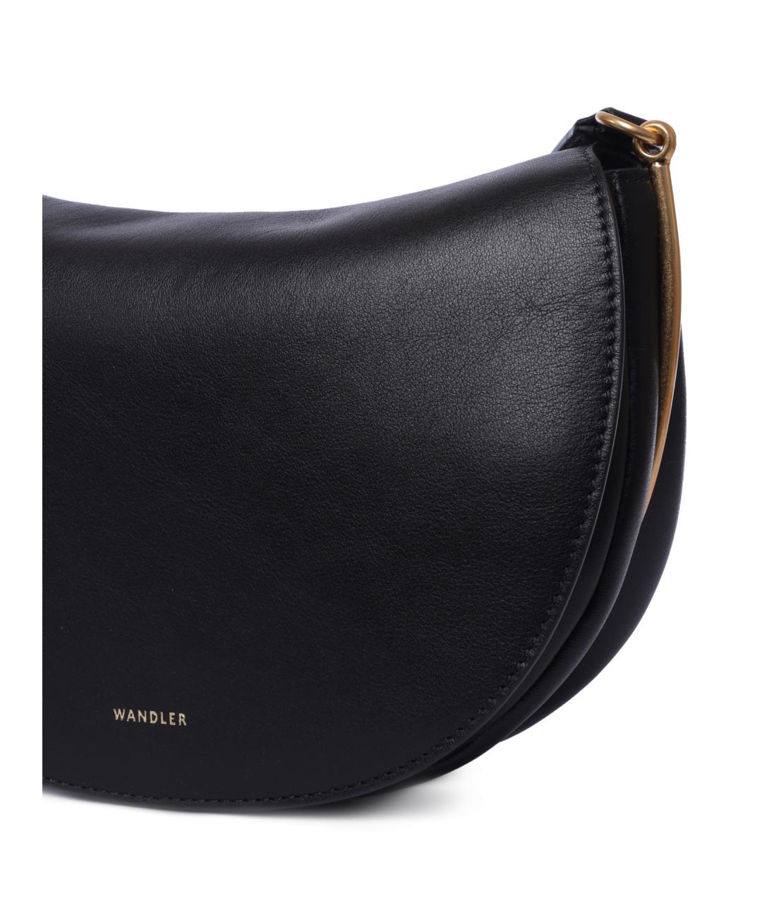 WANDLER Черная кожаная сумка через плечо, фото 3