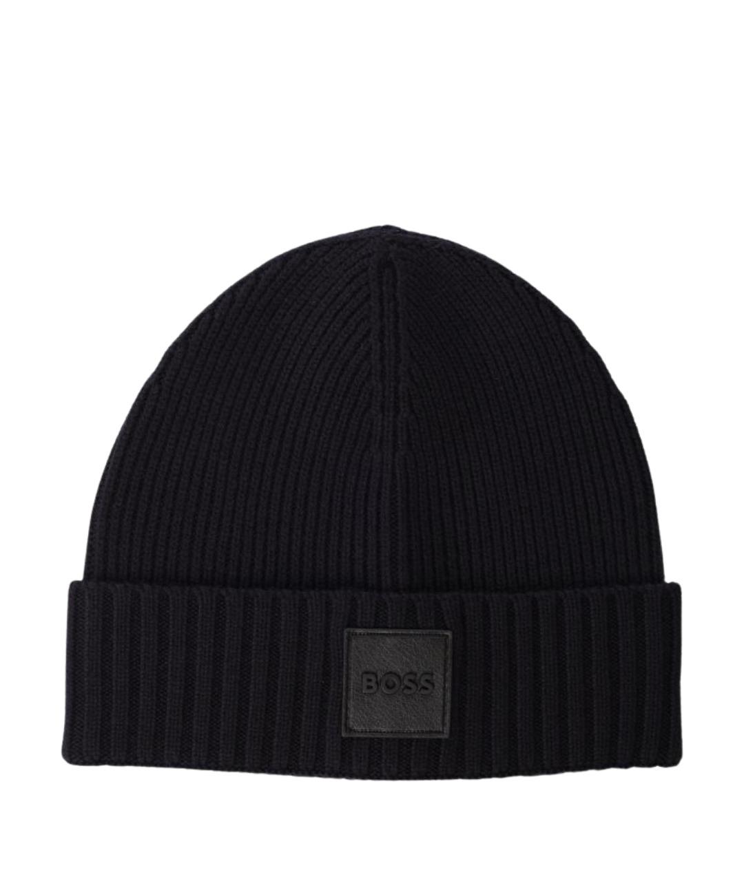 HUGO BOSS Темно-синяя шерстяная шапка, фото 1