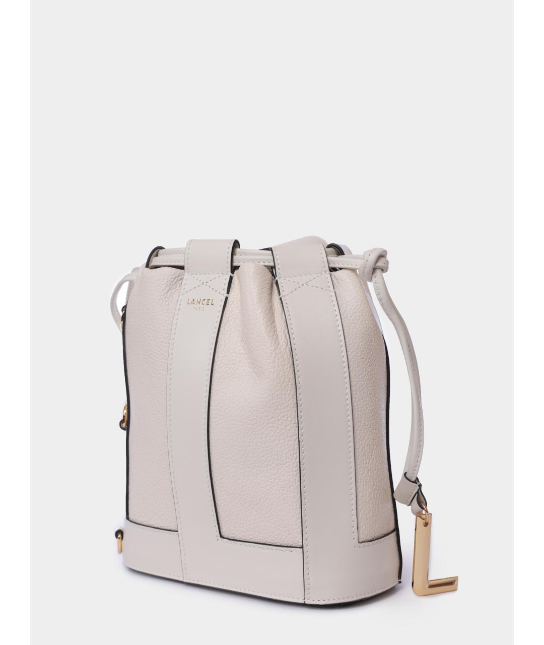 LANCEL Белая кожаная сумка через плечо, фото 4