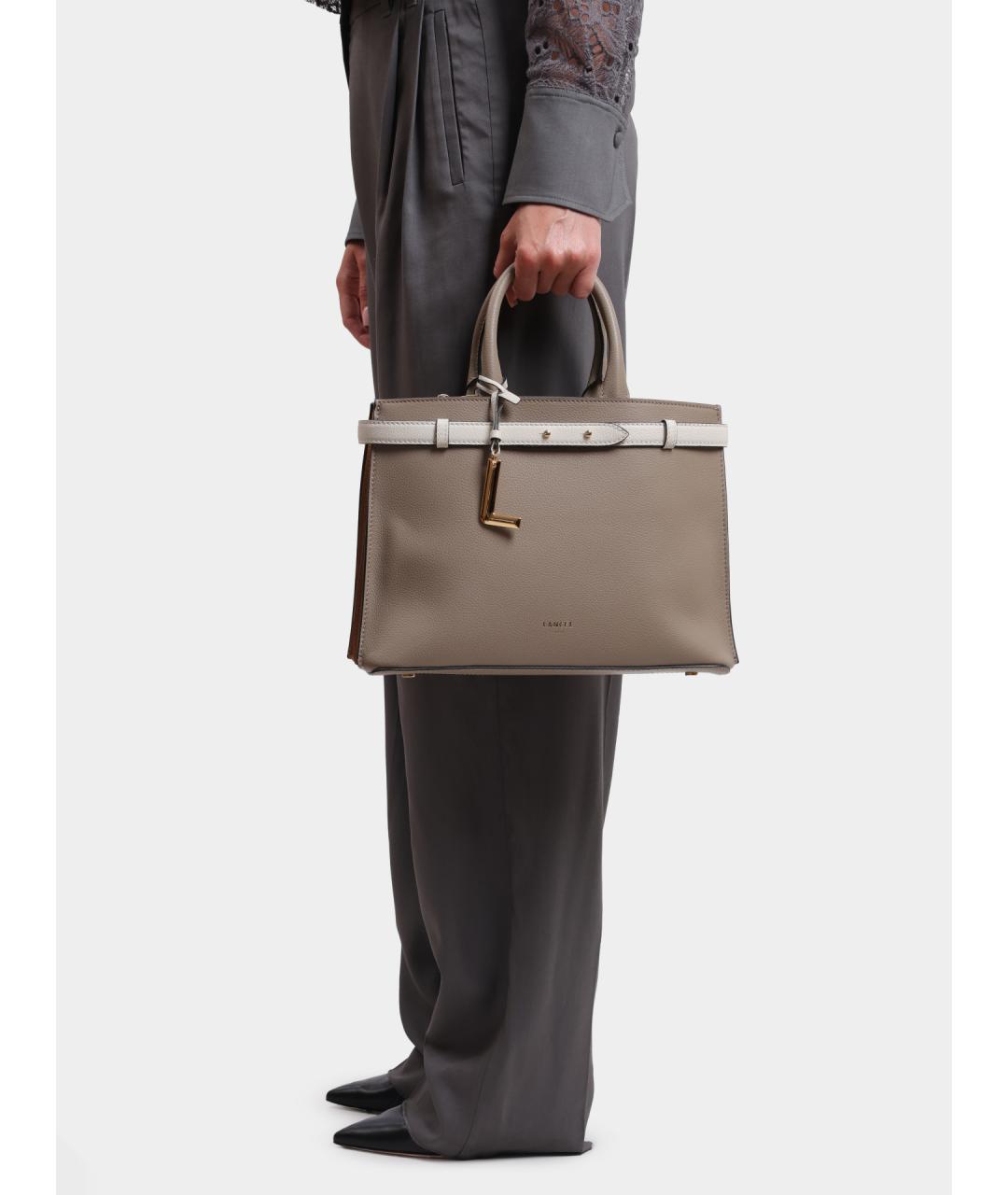 LANCEL Бежевая кожаная сумка тоут, фото 2