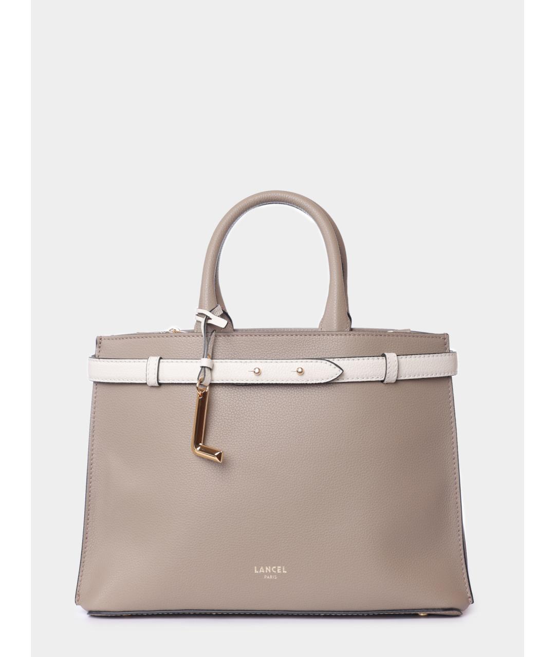 LANCEL Бежевая кожаная сумка тоут, фото 7