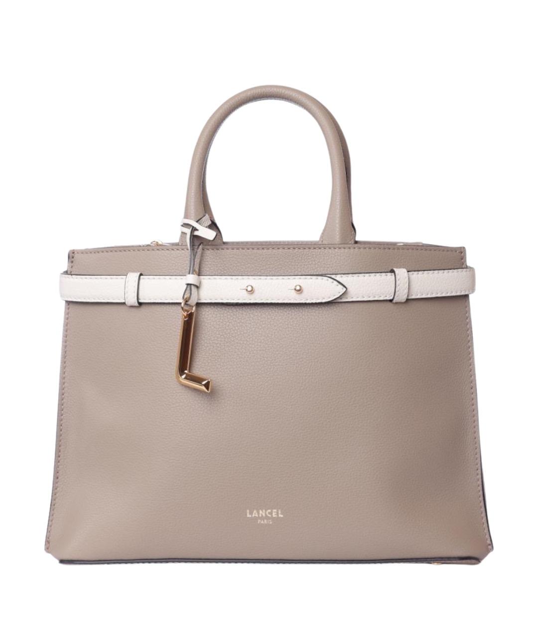 LANCEL Бежевая кожаная сумка тоут, фото 1