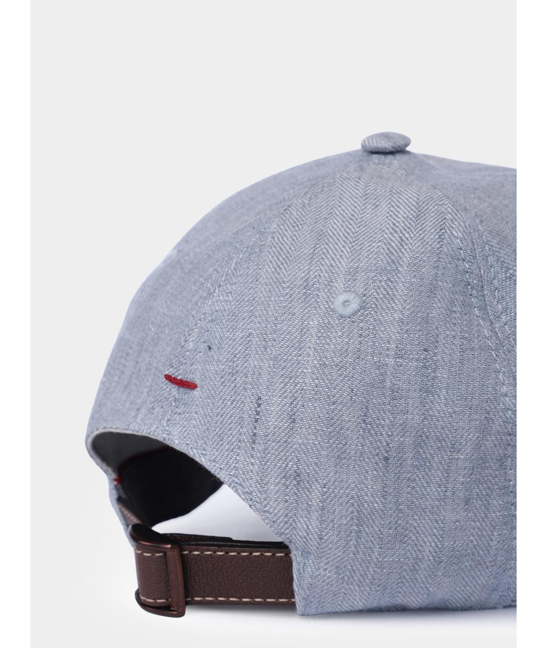 BRUNELLO CUCINELLI Голубая льняная кепка/бейсболка, фото 4