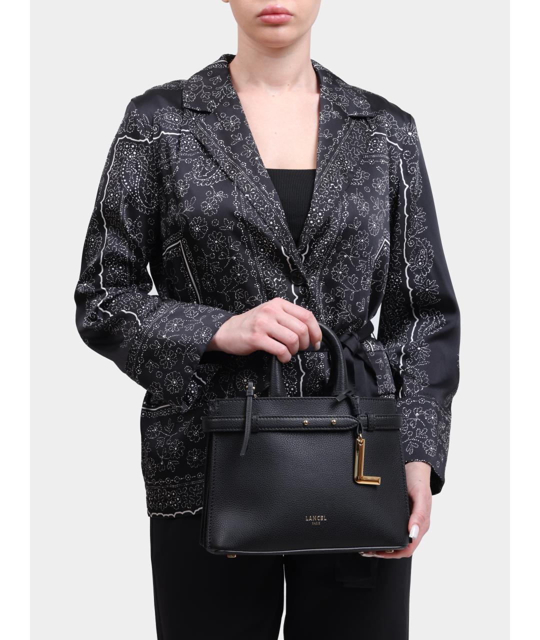 LANCEL Черная кожаная сумка тоут, фото 5