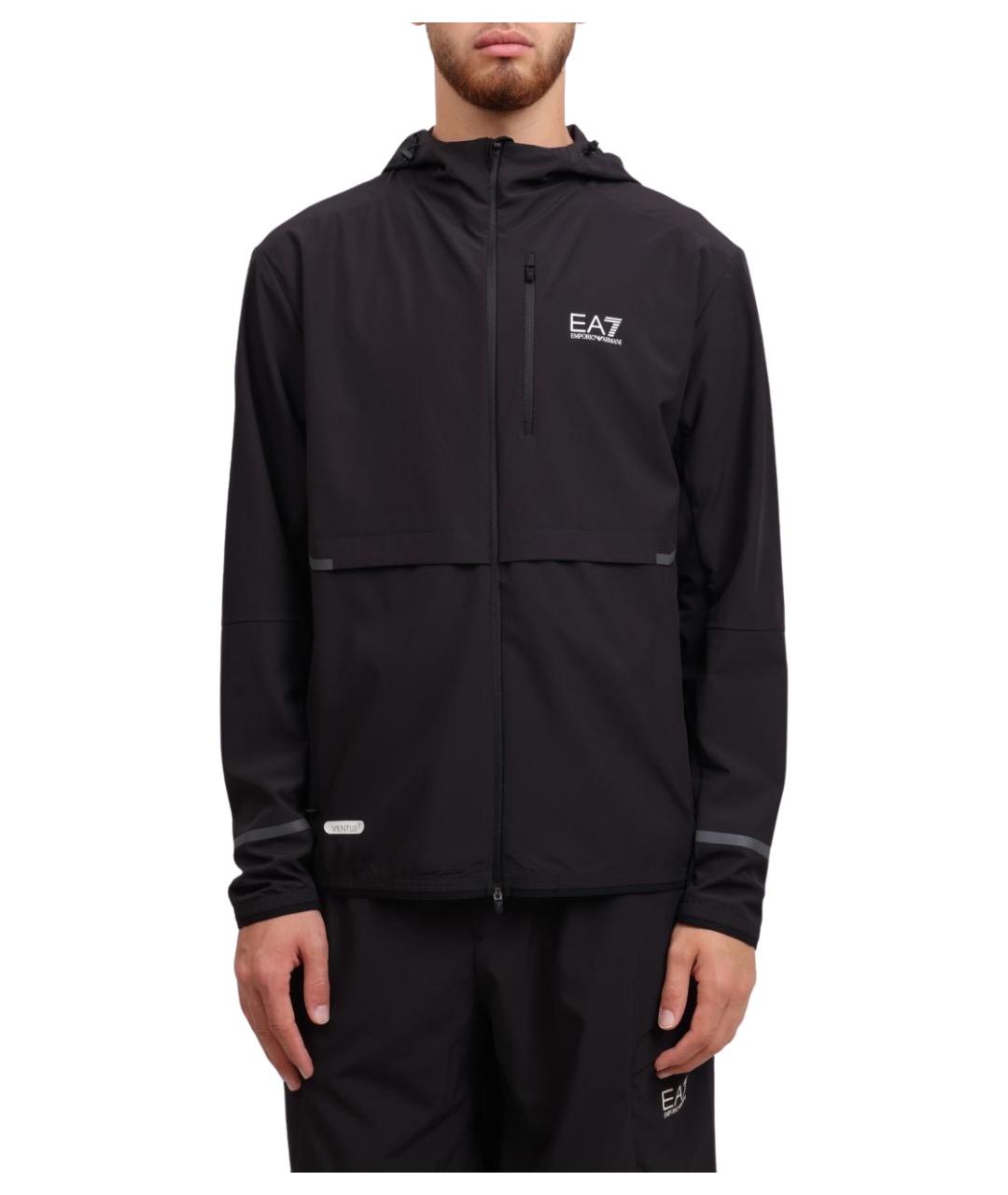EA7 Черная полиамидовая куртка, фото 1