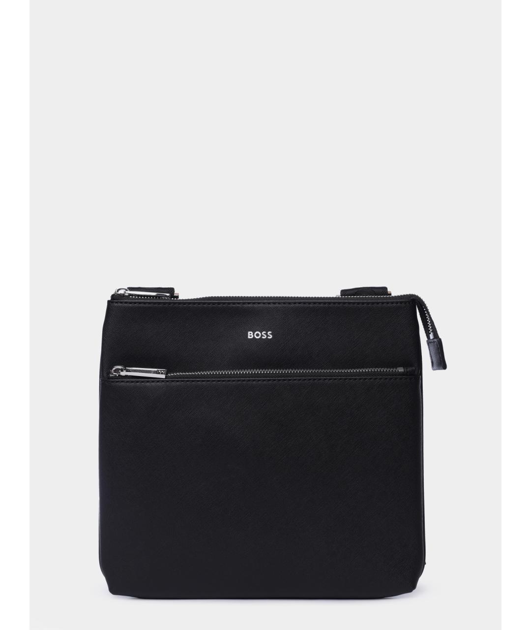 HUGO BOSS Черная кожаная сумка на плечо, фото 5