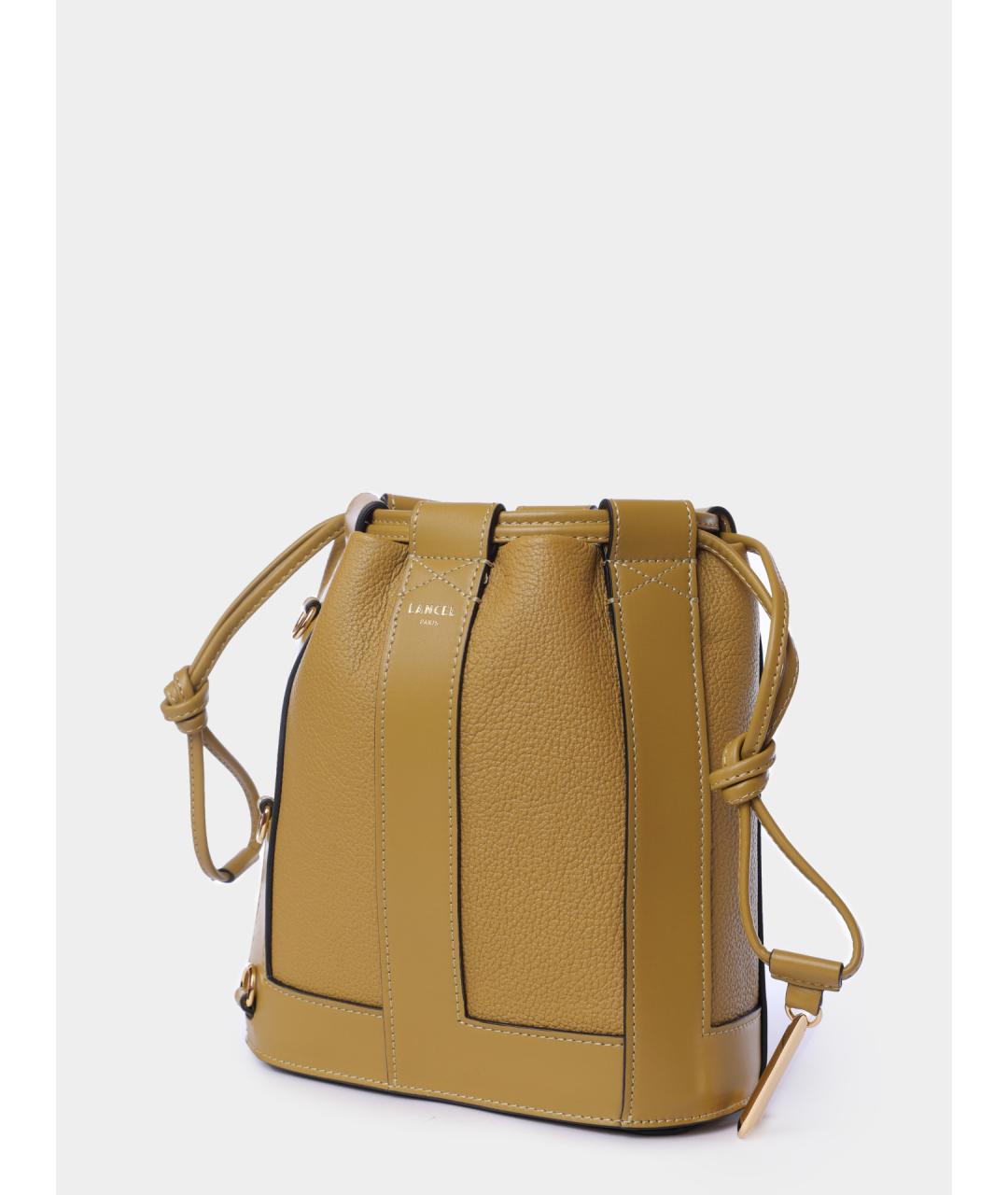 LANCEL Горчичная кожаная сумка через плечо, фото 3