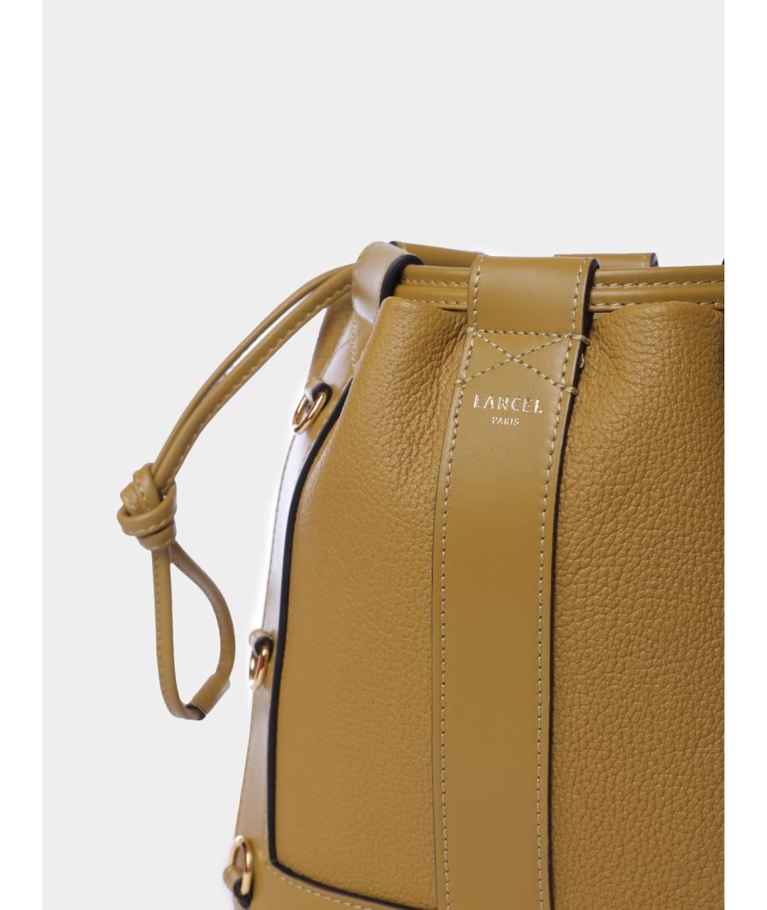 LANCEL Горчичная кожаная сумка через плечо, фото 4