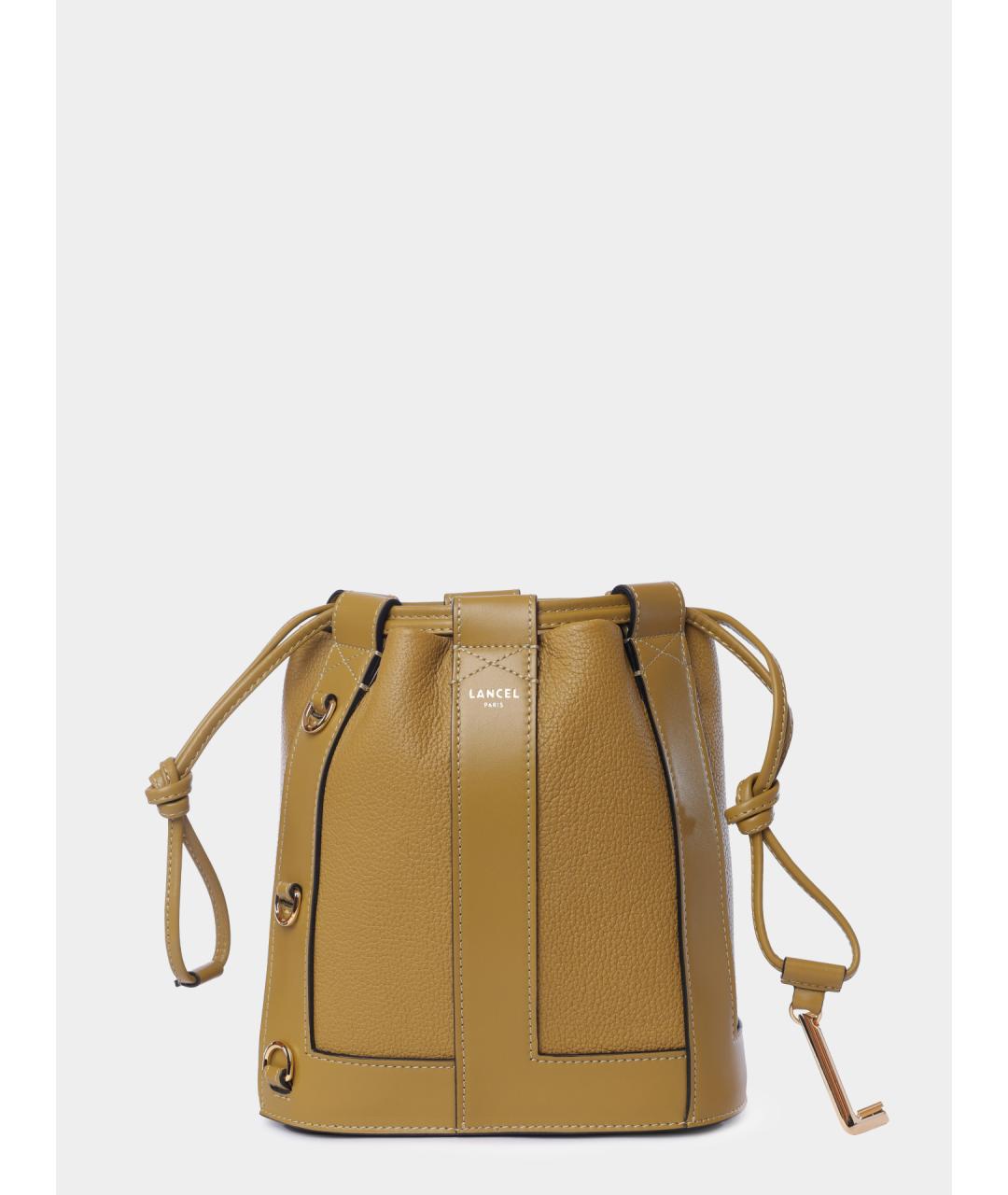 LANCEL Горчичная кожаная сумка через плечо, фото 2