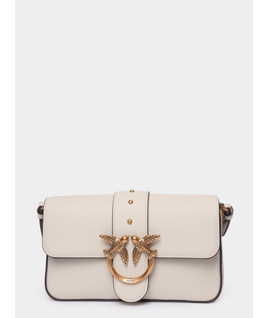 PINKO Белая кожаная сумка через плечо, фото 2