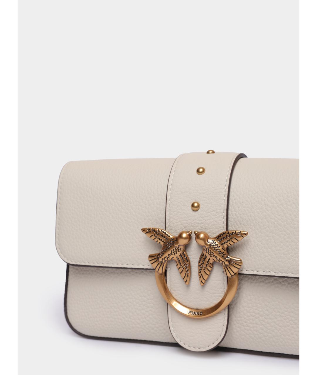 PINKO Белая кожаная сумка через плечо, фото 4