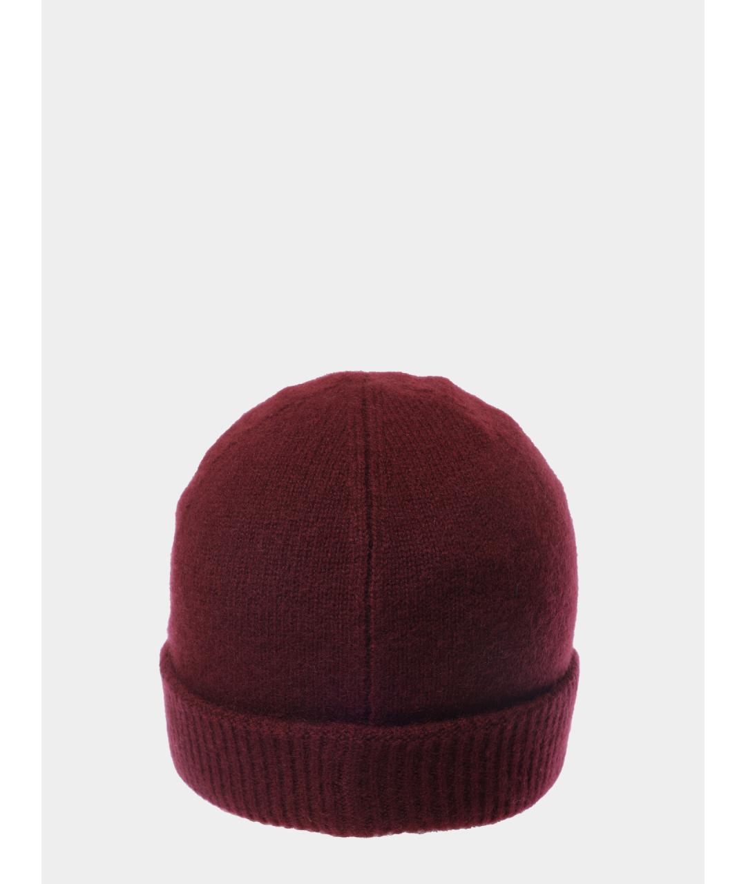 EMPORIO ARMANI Бордовая кашемировая шапка, фото 4