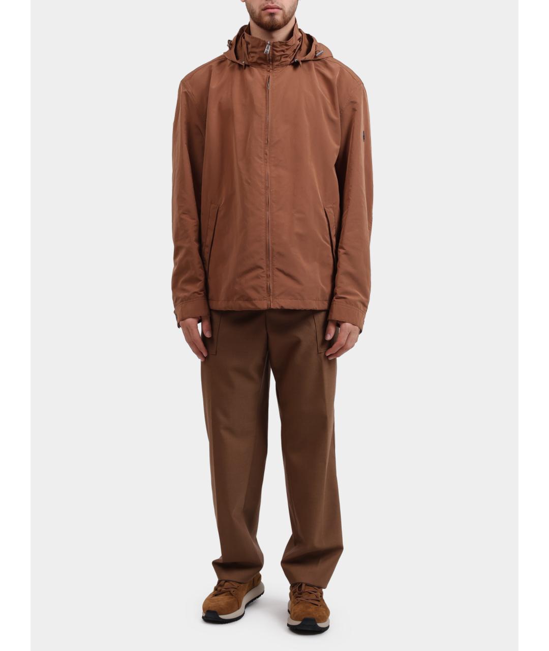 HUGO BOSS Коричневая полиамидовая куртка, фото 2