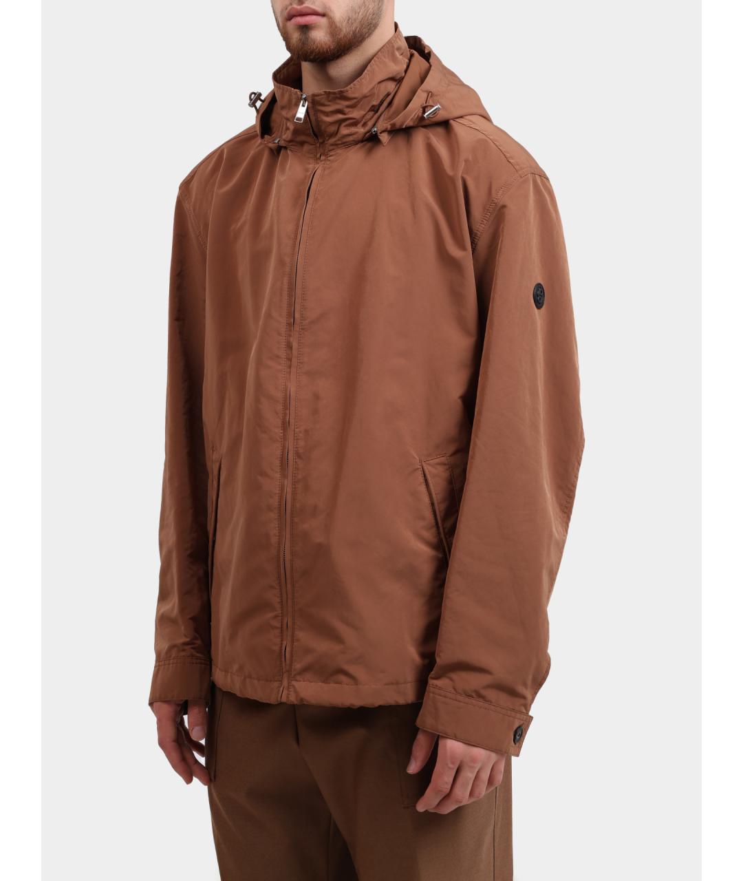 HUGO BOSS Коричневая полиамидовая куртка, фото 3