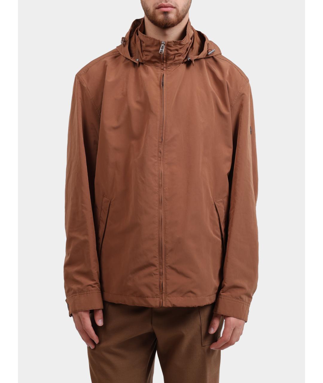 HUGO BOSS Коричневая полиамидовая куртка, фото 5