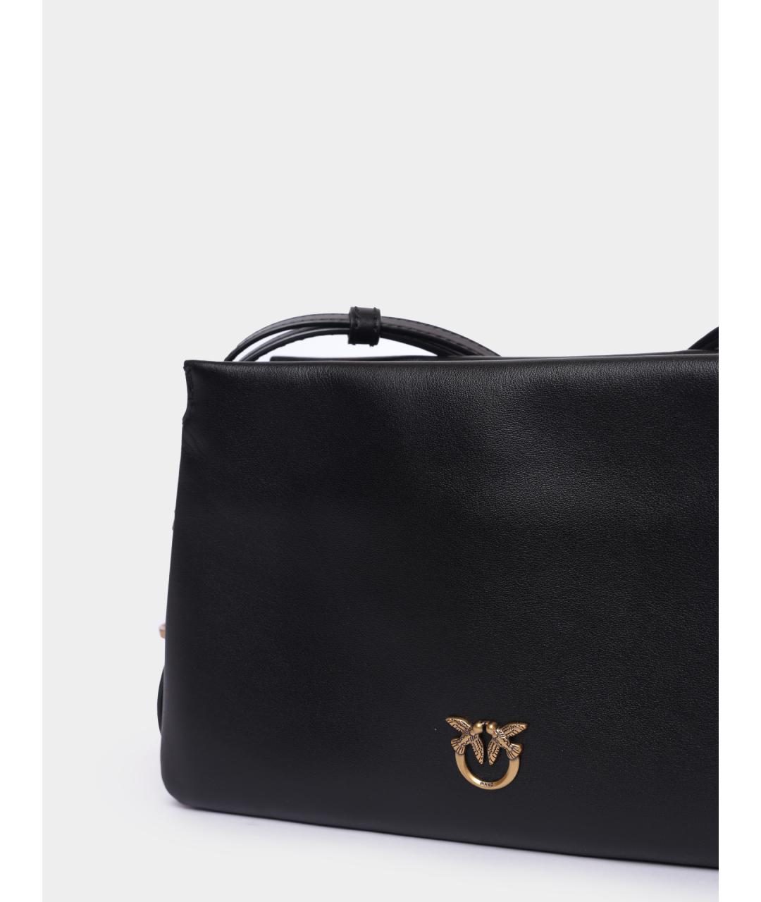 PINKO Черная кожаная сумка через плечо, фото 4